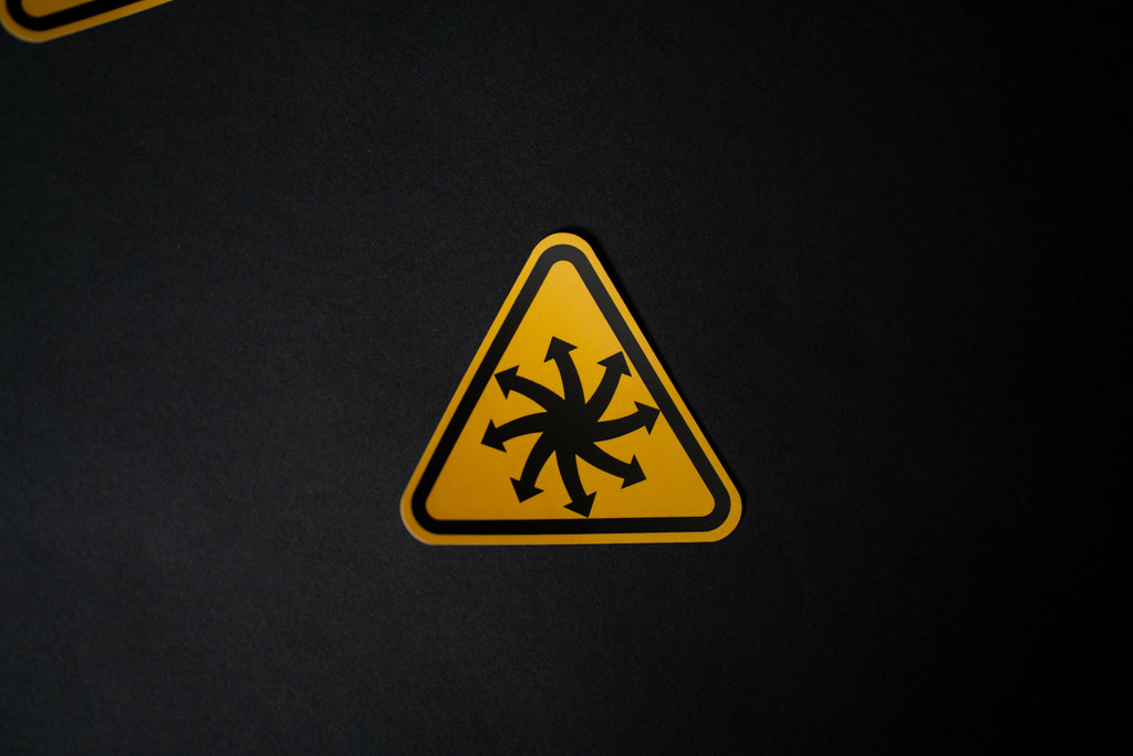 Pfeilrad Sticker Gefahrenzeichen