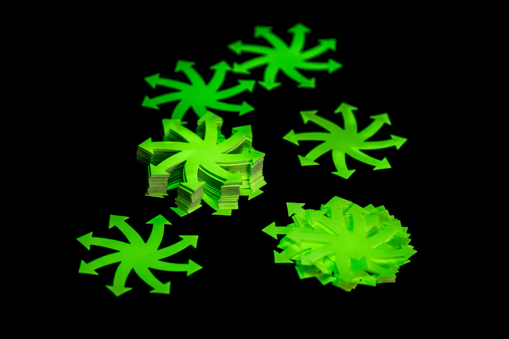 Sticker Glow in the Dark Pfeilrad-Sonne